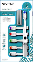 Vivitar Sonic Travel Toothbrush with 6 Brush Heads