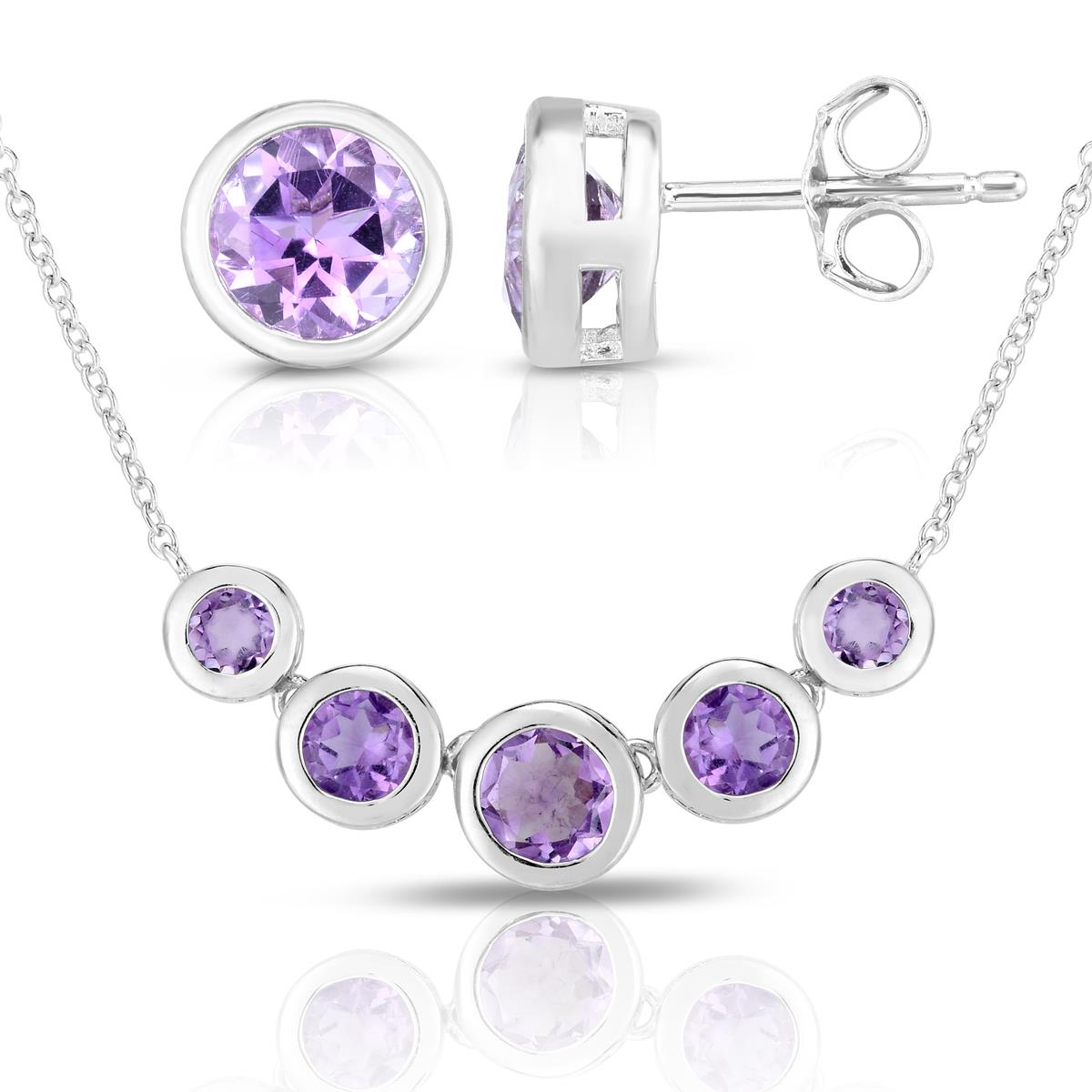 Amethyst Earring & Necklace Set