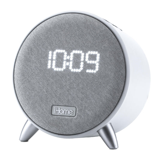 Power Clock Bluetooth Alarm Clock w/ Charging White