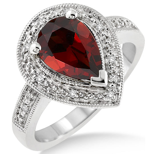 Garnet and Diamond Ring