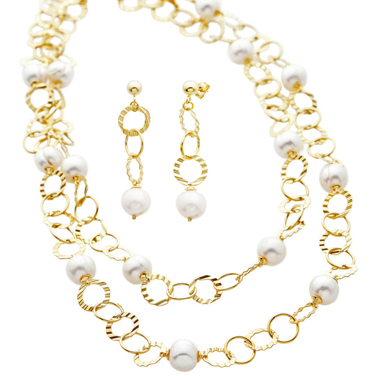 Pearl Earring & Necklace Set