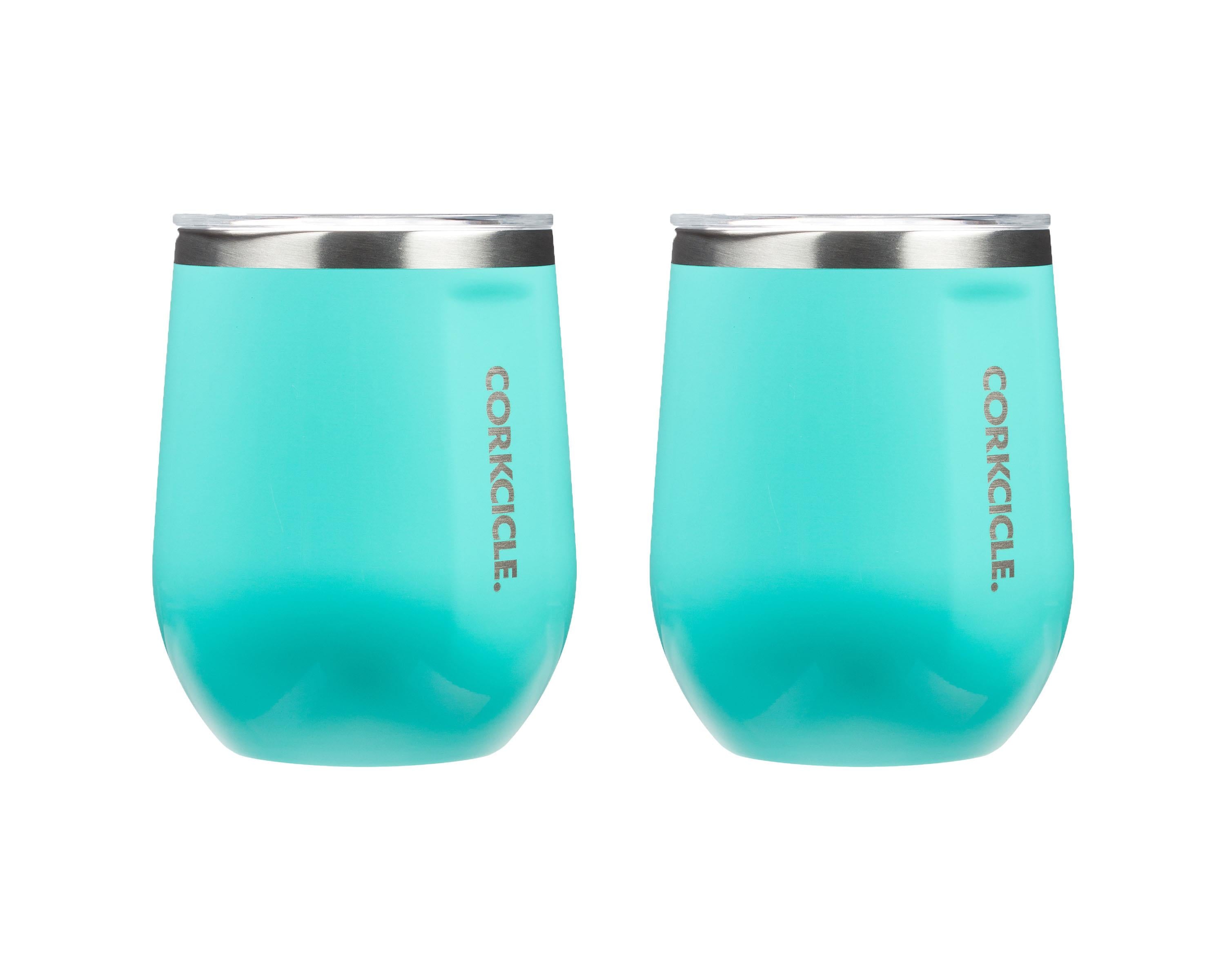 12oz Stemless Wine Cup - Turquoise, 2 Pack