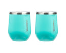 12oz Stemless Wine Cup - Turquoise, 2 Pack