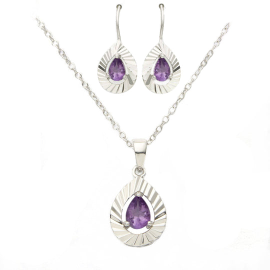 Amethyst Earring & Necklace Set