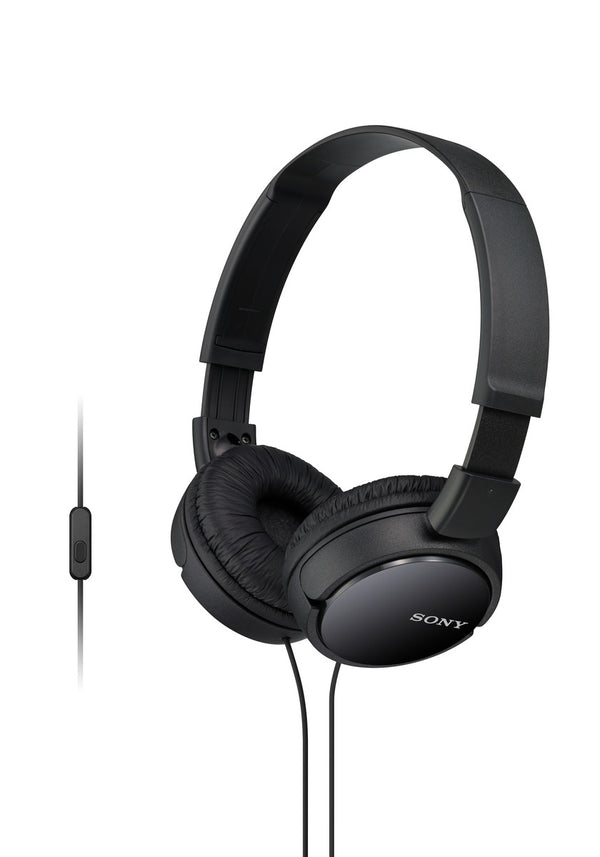 Sony ZX110AP - Headphones with mic - full size - wired - 3.5 mm jack - black