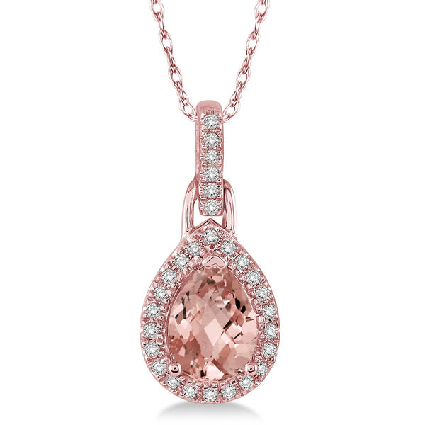 Pear Shaped Morganite Necklace