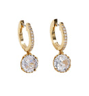 Kate Spade That Sparkle Pave Huggie Hoop Earrings - Clear, Gold