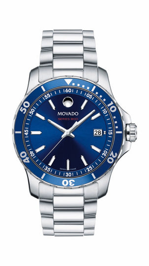 Movado Series 800 Chrono Gents, Performance Steel Case & Bracelet, Blue Dial