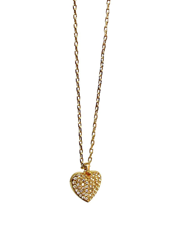 Kate Spade Heart to Heart Pave Mini Pendant Necklace - Clear, Gold