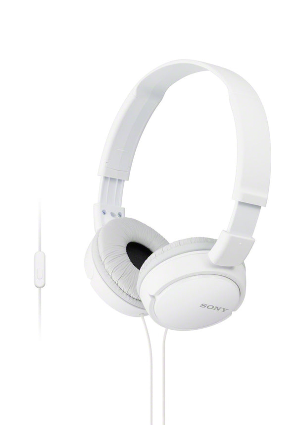 Sony ZX110AP - Headphones with mic - full size - wired - 3.5 mm jack - white