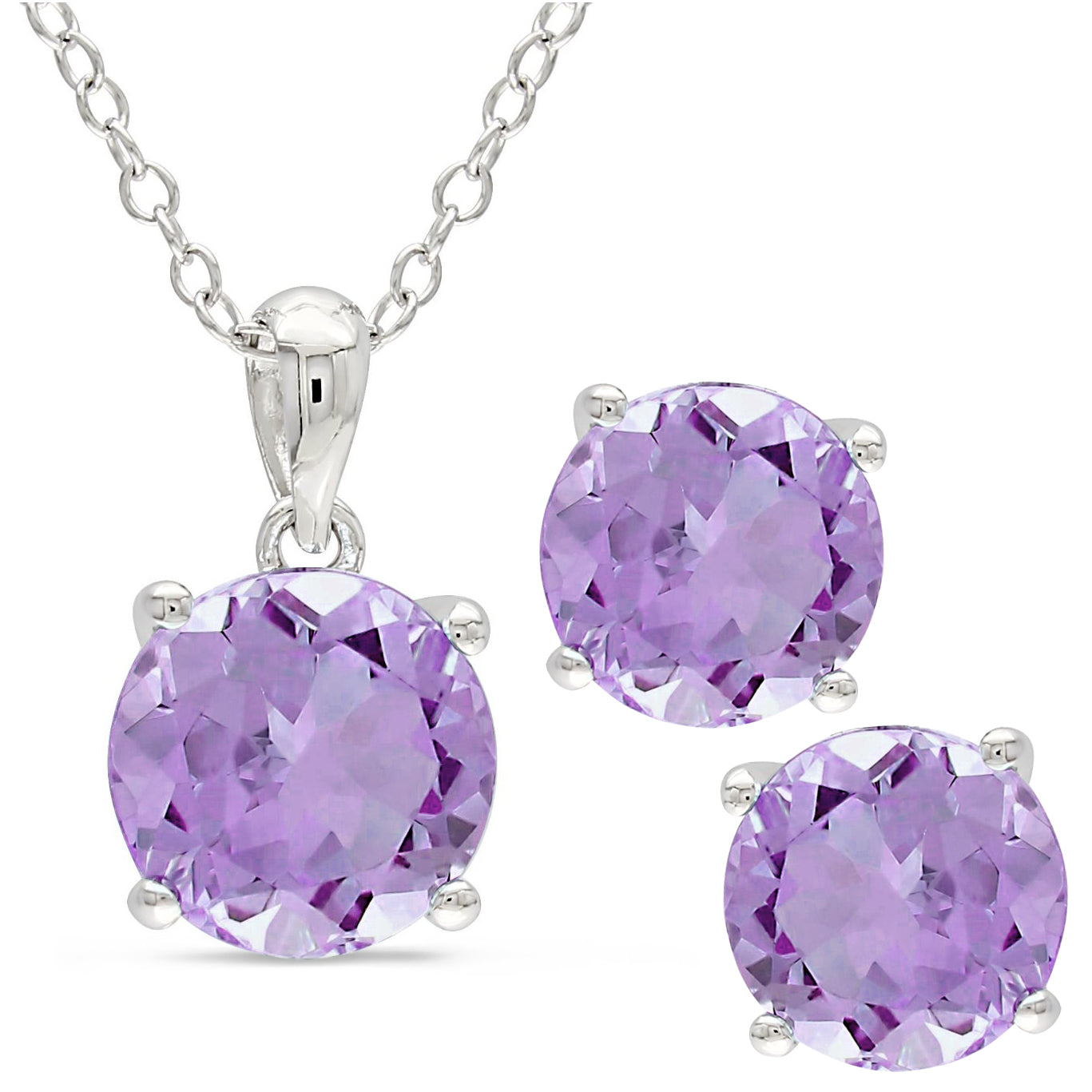 Amethyst Earring & Necklace Set