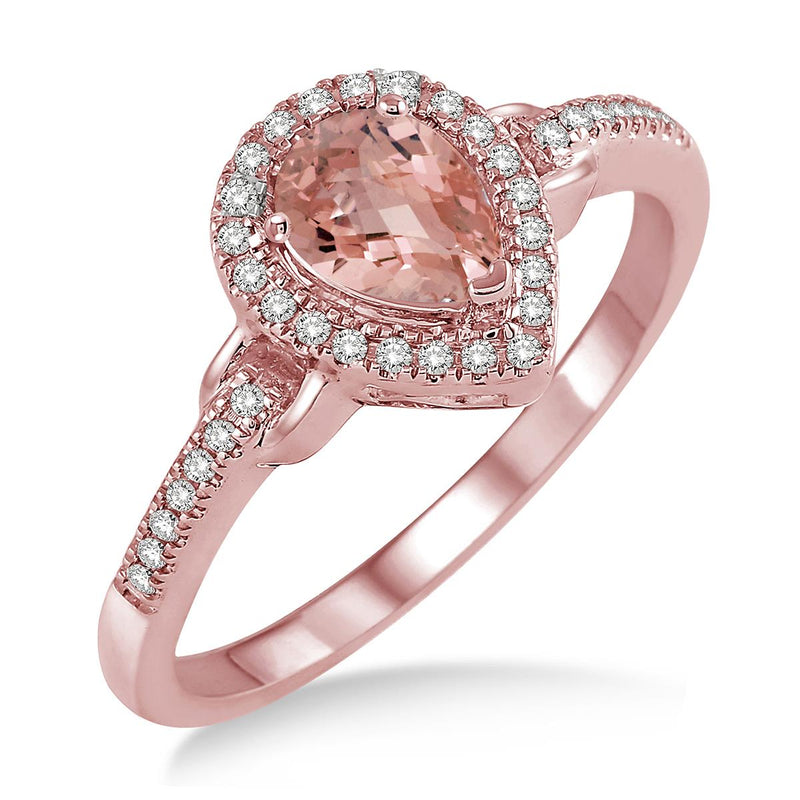 Pear Shaped Morganite Ring