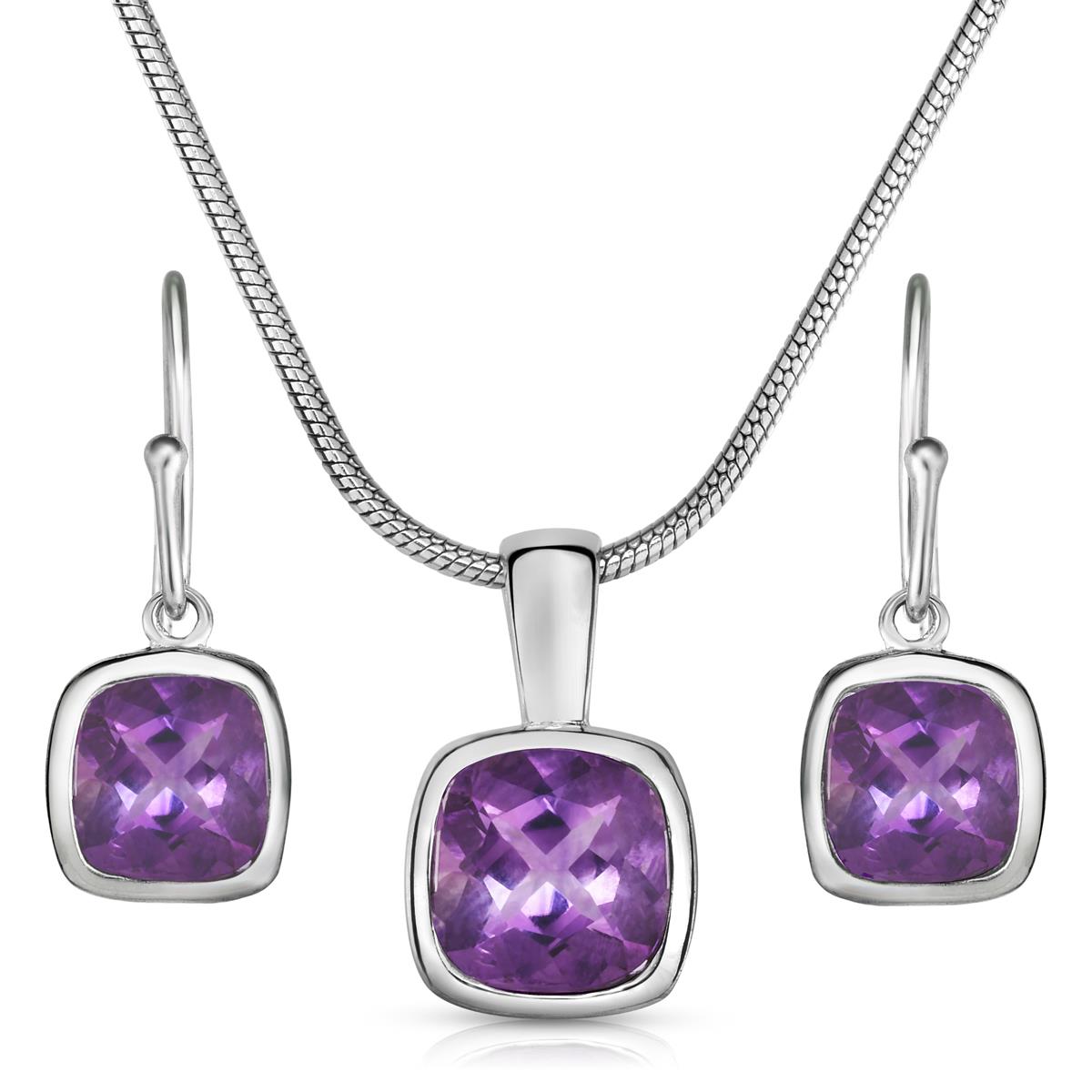 Amethyst Earring & Necklace Set