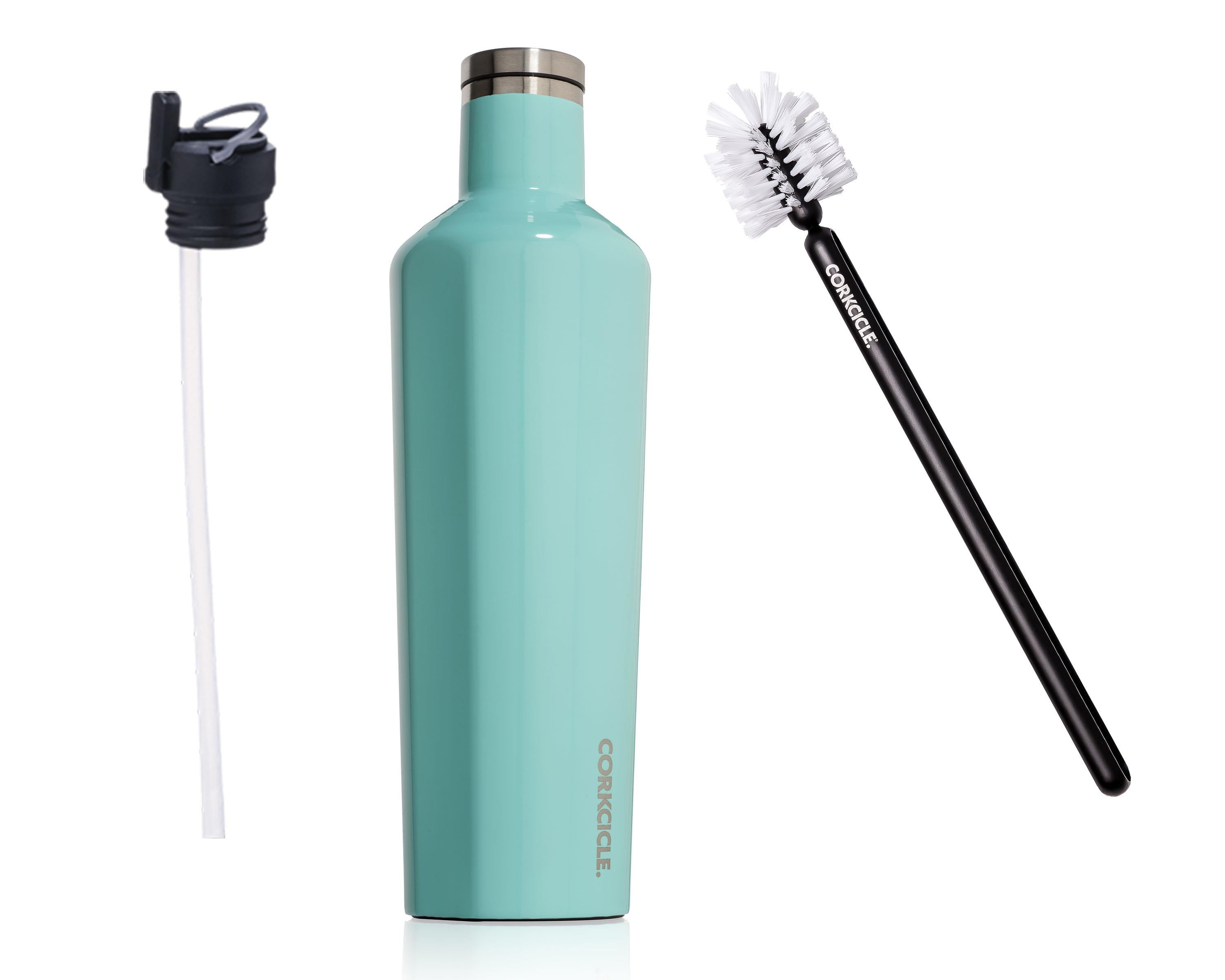 25oz Canteen w/Bottle Brush & Canteen Cap w/Straw - Gloss Turquoise