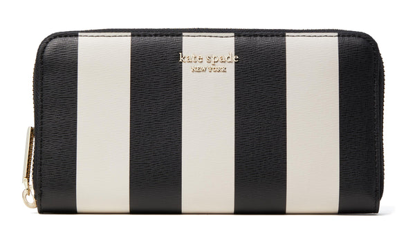 Kate Spade Spencer Stripe Zip Around Continental Wallet - Black Multi