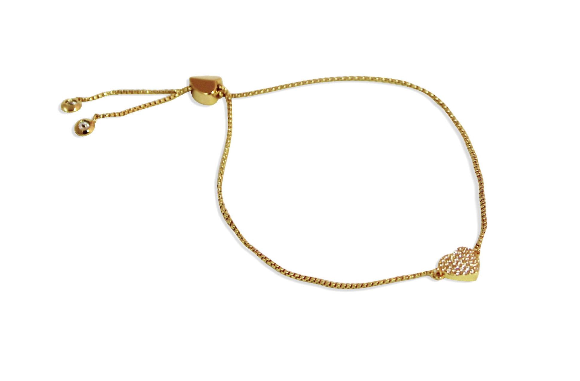 Kate Spade Heart to Heart Pave Slider Bracelet - Clear, Gold