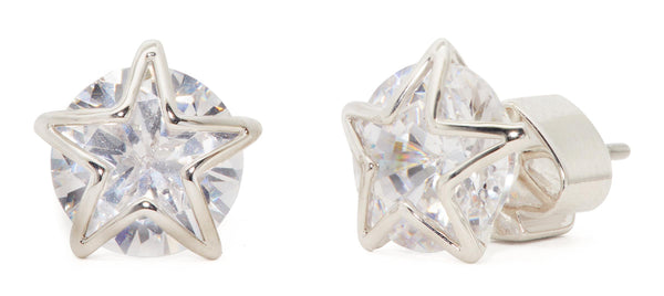 Kate Spade Something Sparkly Star Studs Silver