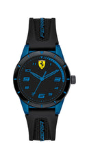 Scuderia Ferrari Red Rev Kids, Blue TR90 Case, Black Dial, Black Silicone Strap with  Blue Details