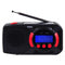 Digital Solar/Crank AM/FM/SW/NOAA Weather Alert Radio, USB Cell Charger, 3-LED Flashlight - Black+Red
