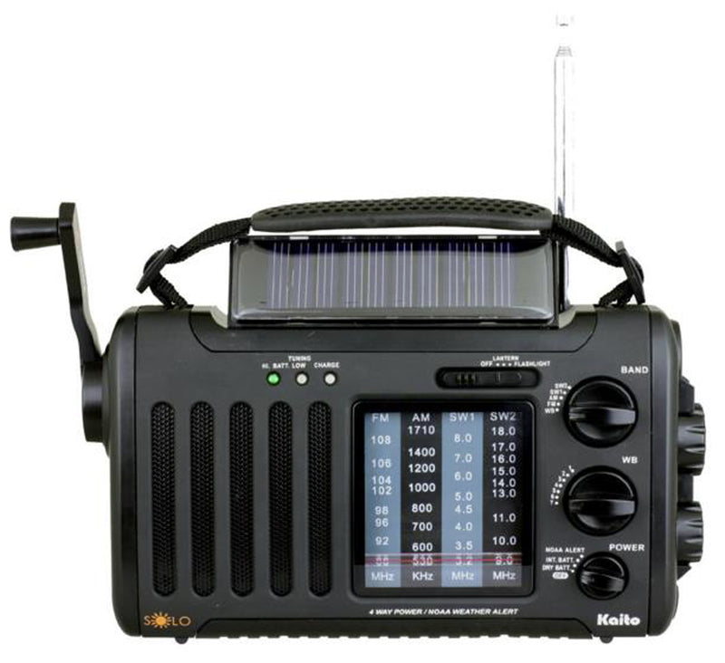 Voyager Solo Solar/Crank AM/FM/SW/NOAA Alert, Cell Phone Charger, Flashlight/LED Reading Lamp