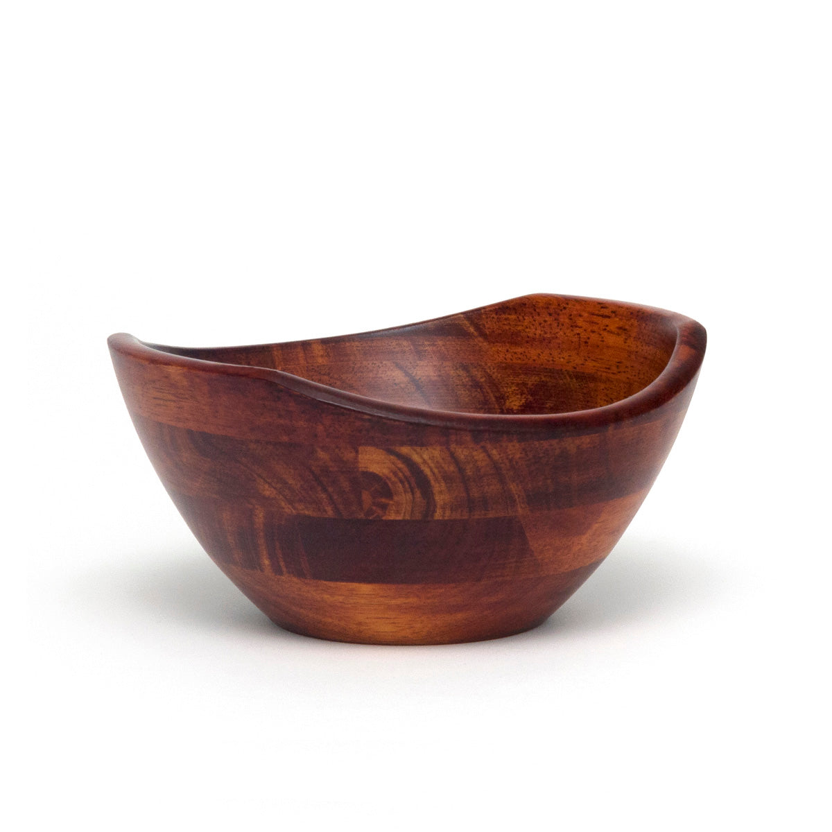 Cherry Finish Small Wavy Rim Bowl