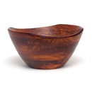 Cherry Finish Large Wavy Rim Bowl