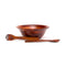 Cherry Finish 3-pc Flared/Footed Bowl Set with 13" Servers