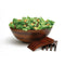 Cherry Finish Salad Bowl & Salad Hands 3 pc set - 13-3/4"