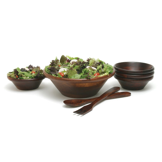 Cherry Finished 7 piece Salad Set and 12