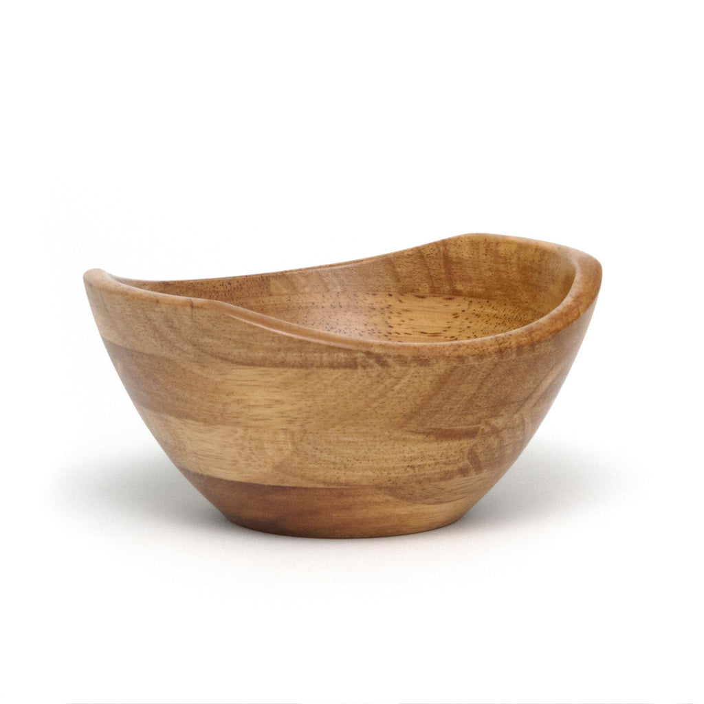 Oak Finish Small Wavy Rim Bowl – 365 Wholesale