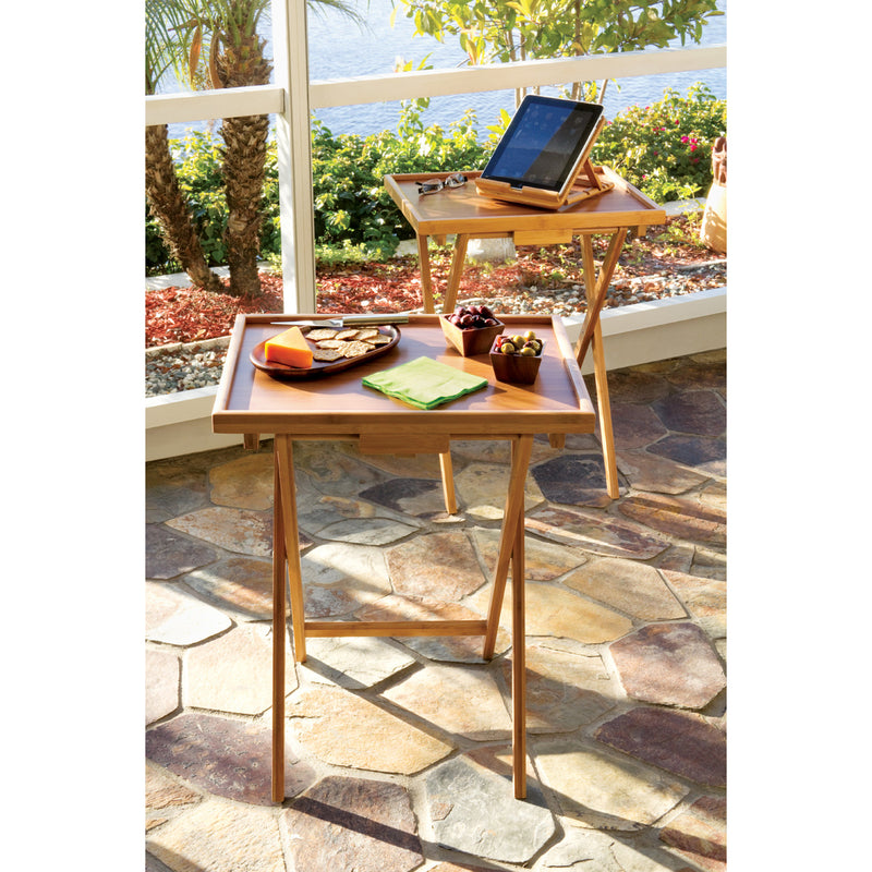 Bamboo Individual Snack Table with Lip