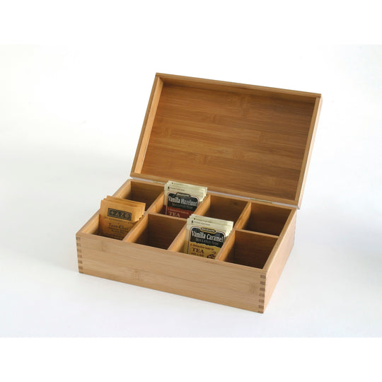 Bamboo 8 Compartment Tea Box