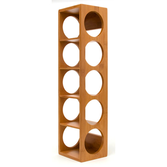 Bamboo 5 Bottle Stackable Wall Mountable Wine Rack