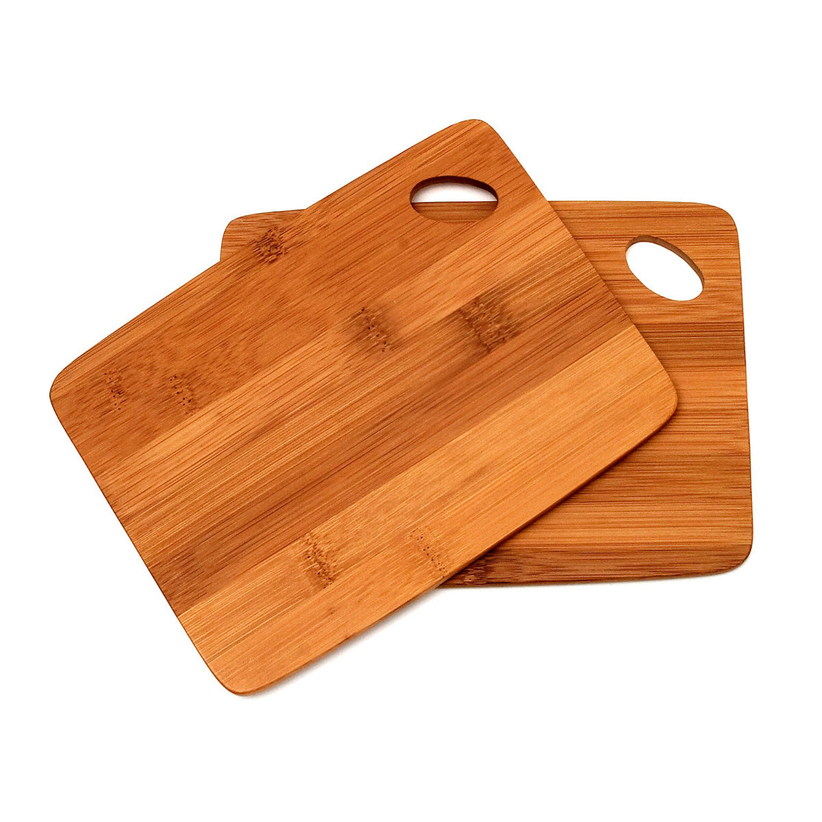 Bamboo 2 Thin Cutting Boards With Oval Hole in Corner