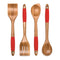 Set of 4 Bamboo and Silicone Cooking Utensils