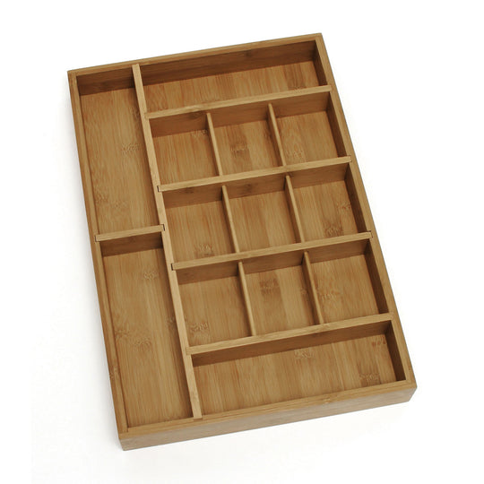 Bamboo Organizer with 3 Removable Dividers