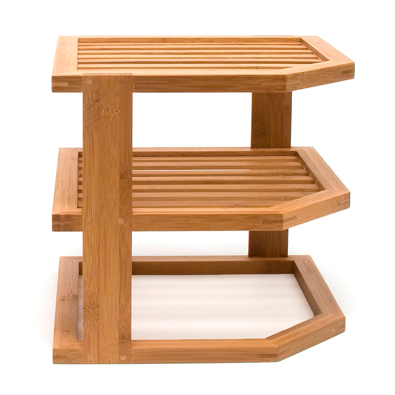 Bamboo Three Tier Corner Shelf