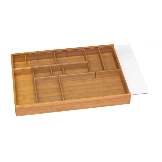 Adjustable Drawer Organizer with Acrylic Slide Cover