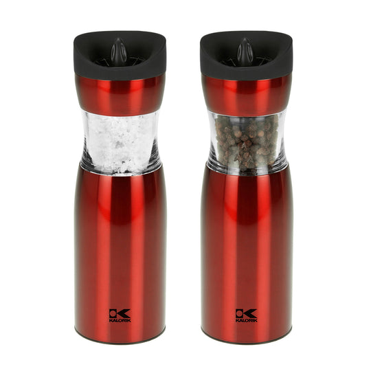 Kalorik Red Gravity Salt and Pepper Grinder Set