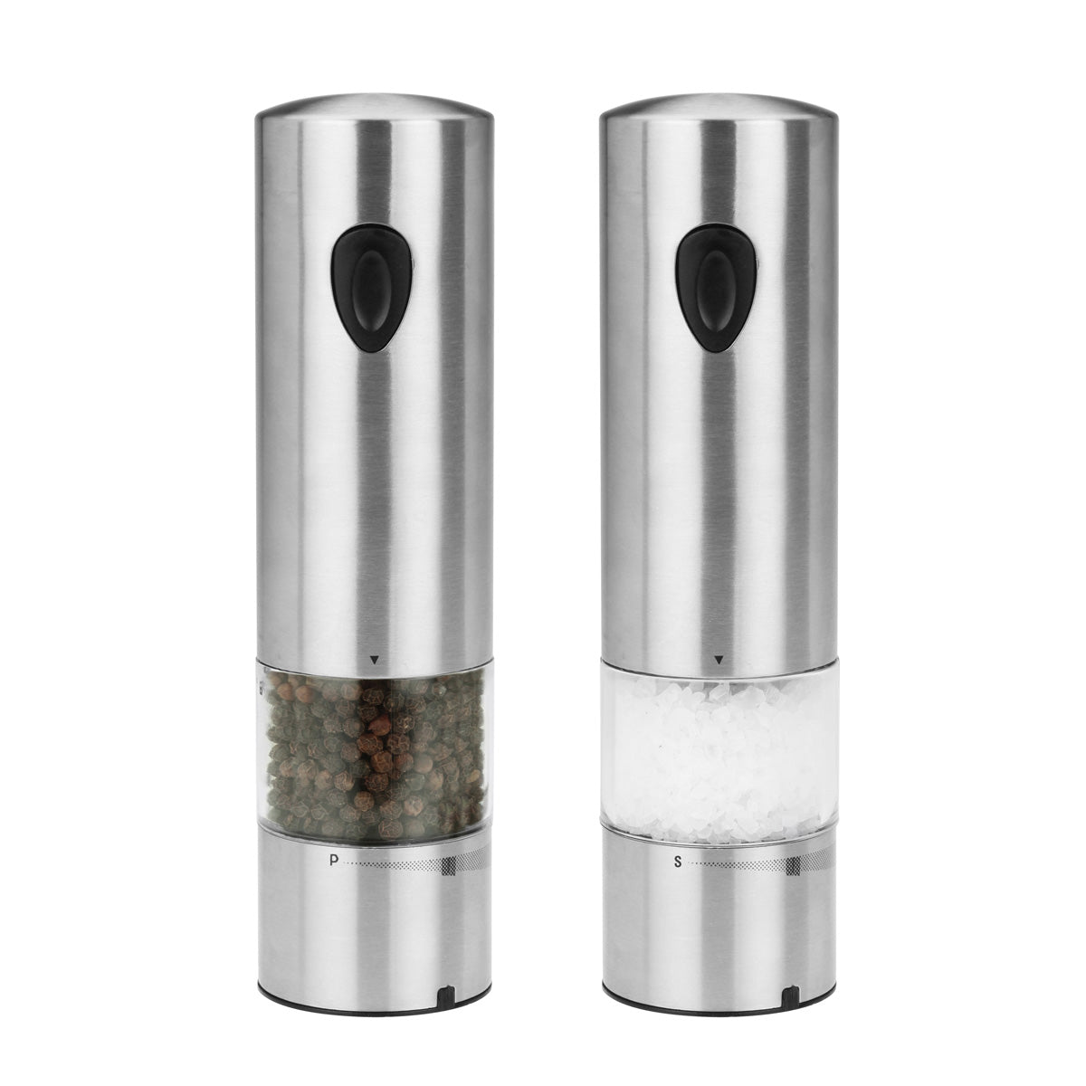 Kalorik Rechargeable Stainless Steel Salt and Pepper Grinder Set