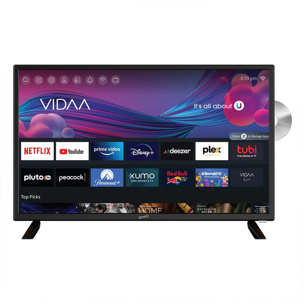 Supersonic 24" VIDAA LED Smart HDTV w/ Built-in DVD Player