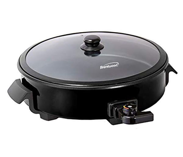 Brentwood **NEW**
12-Inch Round Non-Stick Electric Skillet with Vented Glass Lid, Black