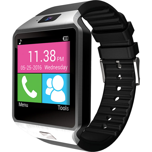 SLIDE 1.54" Smart Watch with GSM Phone, Silver