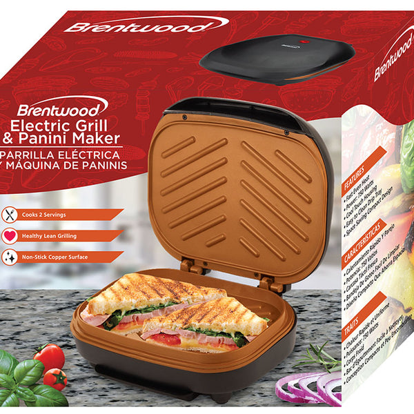 Brentwood TS-246 Non-Stick Panini Press and Sandwich Maker, Black