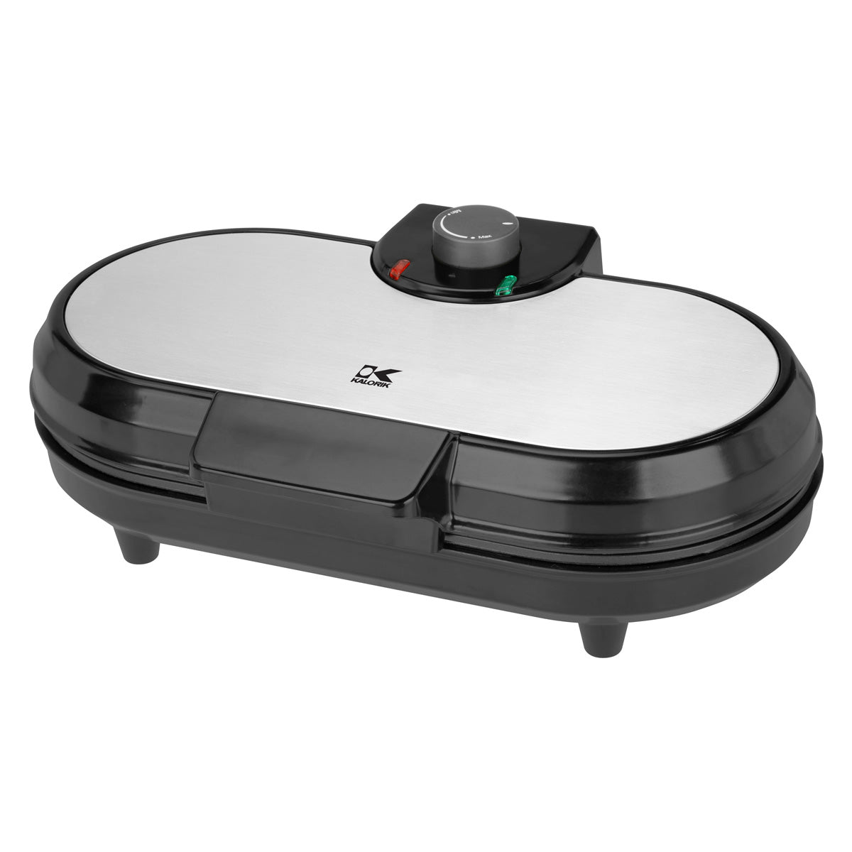 Kalorik Black and Stainless Steel Double Belgian Waffle Maker